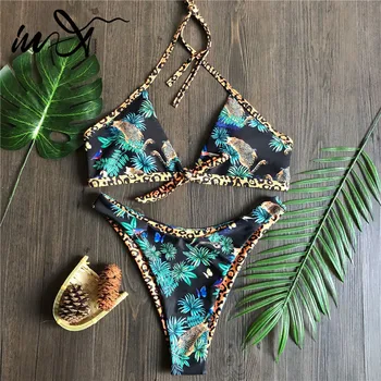 In-X Sexy leopard print bikinis 2020 mujer Halter swimsuit female Leave print swimwear women Bathing suit Swimming suit women 
In-X Sexy leopard print bikinis 2020 mujer Halter swimsuit female Leave print swimwear women Bathing suit Swimming suit women