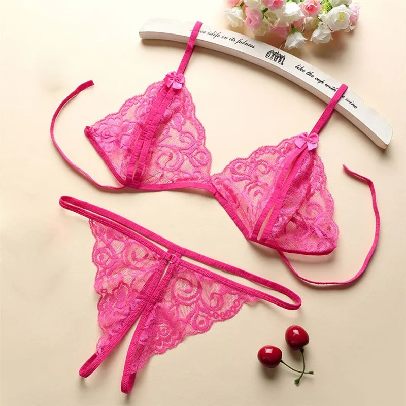 lenceria de encaje rosa