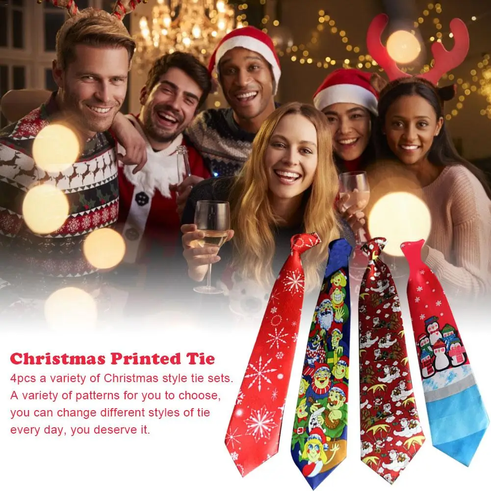 tree reindeer print floral xmas ties for men christmas gift