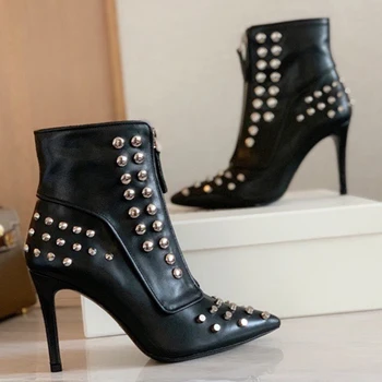 Sexy Fashion Point Toe Boots Brand Design Spring Autumn High Heels Leather Women Rivet Shoes New Luxury Ankle Band Female Boot
Sexy Fashion Point Toe Boots Brand Design Spring Autumn High Heels Leather Women Rivet Shoes New Luxury Ankle Band Female Boot