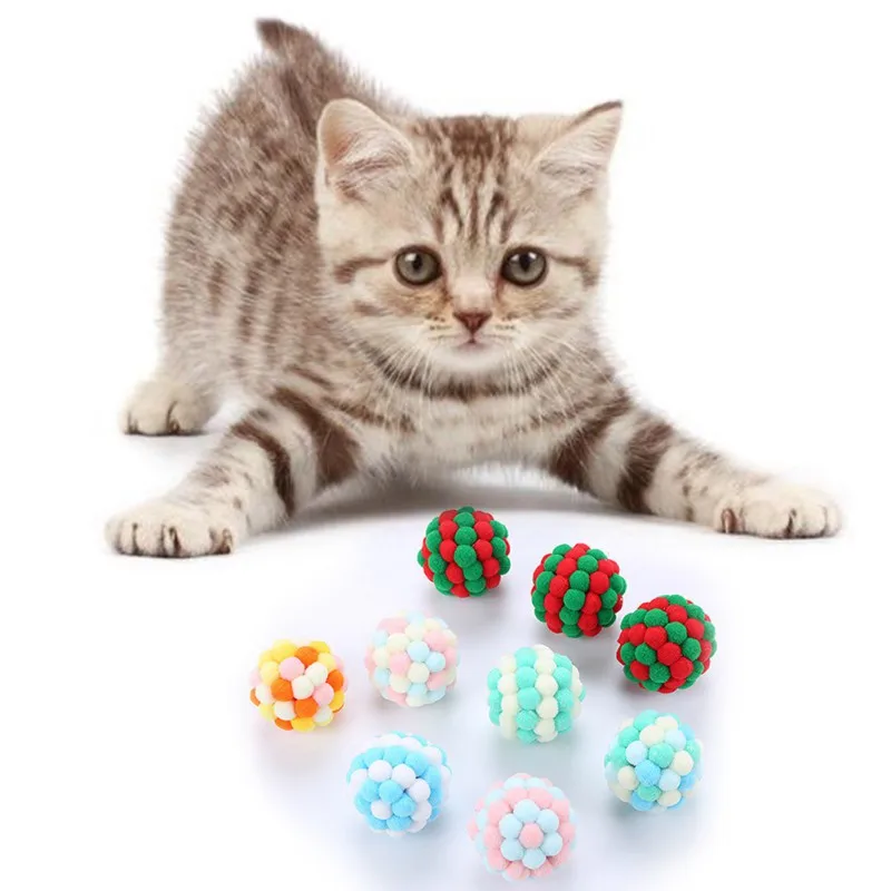 Pet Cat Colorful Handmade Bells Bouncy Ball Toy Interactive Toy Pet Cat Grinding Claws Chasing Plush Toy Pet Kitten Products
Pet Cat Colorful Handmade Bells Bouncy Ball Toy Interactive Toy Pet Cat Grinding Claws Chasing Plush Toy Pet Kitten Products