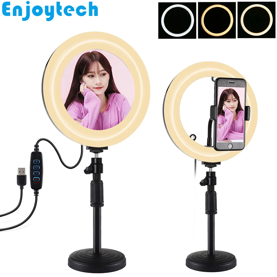 New Desktop Live Streaming Mounts Holder Tripod with LED Ring Light Lamp for Make Up Video Recording Bloggers
New Desktop Live Streaming Mounts Holder Tripod with LED Ring Light Lamp for Make Up Video Recording Bloggers