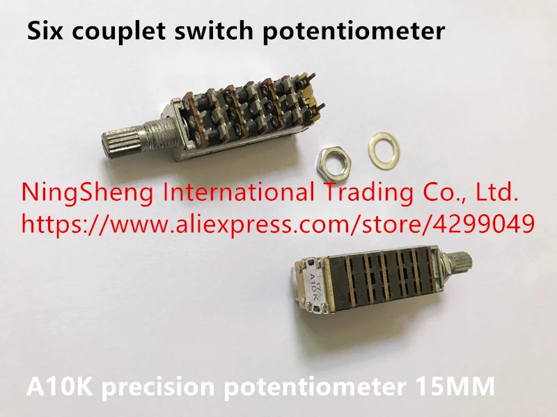 Original new 100% 6 couplet switch potentiometer A10K precision potentiometer 15MM
Original new 100% 6 couplet switch potentiometer A10K precision potentiometer 15MM