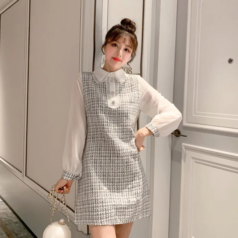 Fashion Designer Fashion Week Autumn Winter Ma'am New Pattern Small Fragrant Wind Splicing Chiffon Sleeve Tweed Plaid Dress
Fashion Designer Fashion Week Autumn Winter Ma'am New Pattern Small Fragrant Wind Splicing Chiffon Sleeve Tweed Plaid Dress