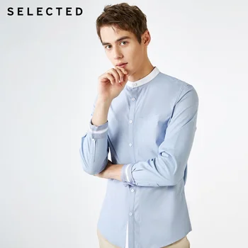 SELECTED Men's Cotton Stand-up Collar Slim Fit Long-sleeved Shirt S|419105576 
SELECTED Men's Cotton Stand-up Collar Slim Fit Long-sleeved Shirt S|419105576