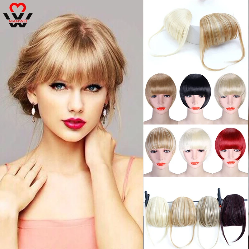 MANWEI Short Front Neat Bangs Fake Fringe Clip In Hair Extensions With High Temperature Synthetic Fiber Black Brown Blonde
MANWEI Short Front Neat Bangs Fake Fringe Clip In Hair Extensions With High Temperature Synthetic Fiber Black Brown Blonde