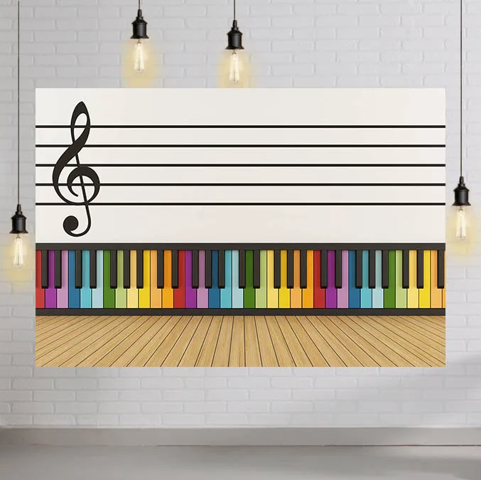 Музыкальный фон пианино вечерние НКИ черно-белые клавиши тематические символы