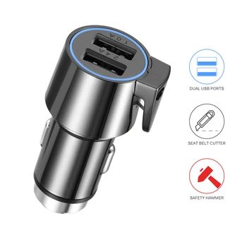 3 in1 Dual USB Quick Charge Car Charger For Fast Charger Mobile Phone Quick Charger Car-Charger Emergency Hammer Seatbelt Cutter
3 in1 Dual USB Quick Charge Car Charger For Fast Charger Mobile Phone Quick Charger Car-Charger Emergency Hammer Seatbelt Cutter