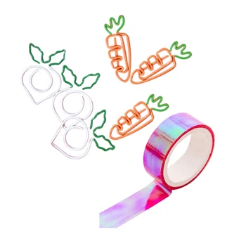 11 Pcs Accessories: 10 Pcs Metal Vegetable Carrot Radish Clips Fruit Notes Folder Message Photo Paper Clip & 1Pcs 5M Decorative 
11 Pcs Accessories: 10 Pcs Metal Vegetable Carrot Radish Clips Fruit Notes Folder Message Photo Paper Clip & 1Pcs 5M Decorative