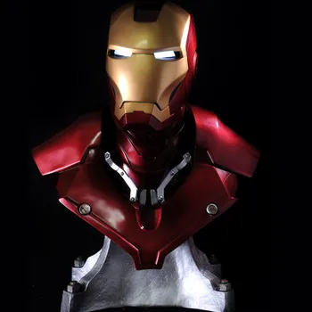 

21" Statue Avengers Iron Man Tony Stark 1:1 MK3 Head Portrait With LED Light GK Action Figure Collectible Model Toy 54CM X4423