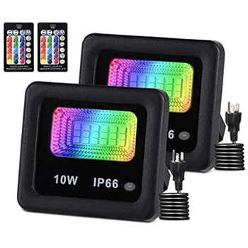 10W RGB LED Flood Lights with Remote Control, IP66 WaterproofDimmable Color Changing Floodlight, , Indoor Outdoor Decorative Gar
10W RGB LED Flood Lights with Remote Control, IP66 WaterproofDimmable Color Changing Floodlight, , Indoor Outdoor Decorative Gar