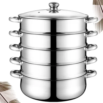 Stainless Steel Steamer Multifunctional Stockpot Practical Soup Pot Silver (5 Layers 28cm)
Stainless Steel Steamer Multifunctional Stockpot Practical Soup Pot Silver (5 Layers 28cm)