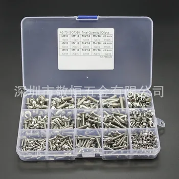 500pcs M3 M4 M5 stainless steel 304 round head hex screw with nut combination set
500pcs M3 M4 M5 stainless steel 304 round head hex screw with nut combination set