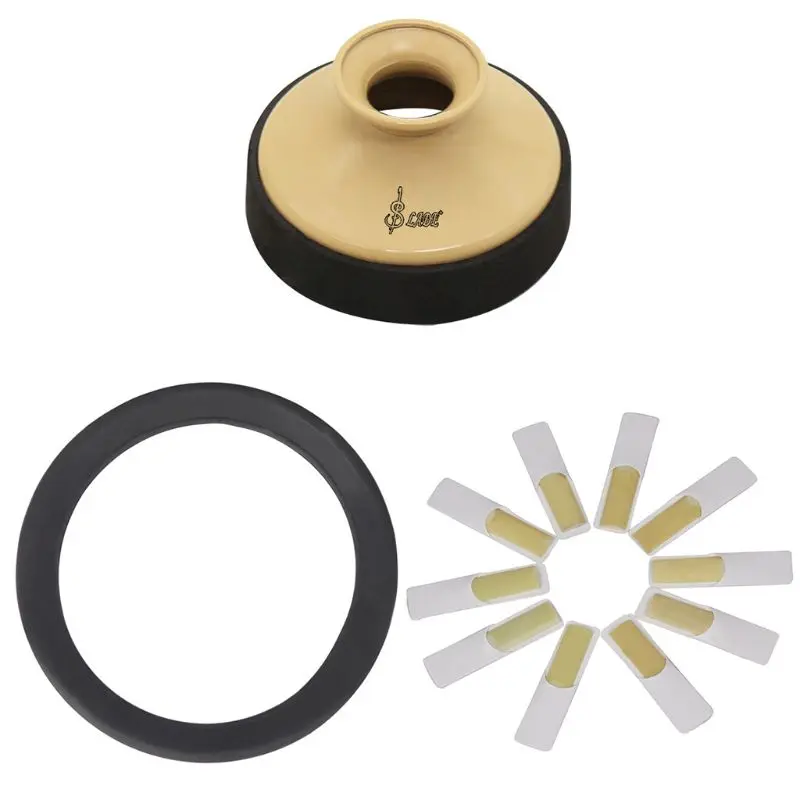 Durable and not easy to deform Alto Sax Accessories Kit with ABS Saxophone Mute + Rubber Protector Silencer Ring + 10pcs Reeds
Durable and not easy to deform Alto Sax Accessories Kit with ABS Saxophone Mute + Rubber Protector Silencer Ring + 10pcs Reeds