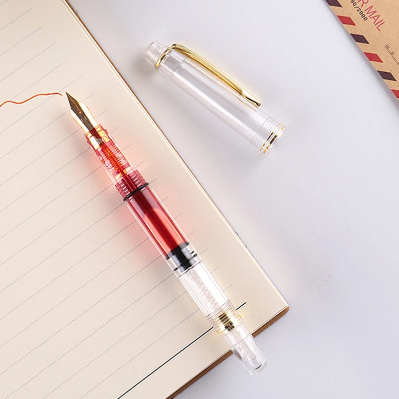 Transparent Piston Fountain Pen Clear Ink Pen EF F Nib Extra Fine Large Capacity Writing ING-SHIPPING
Transparent Piston Fountain Pen Clear Ink Pen EF F Nib Extra Fine Large Capacity Writing ING-SHIPPING