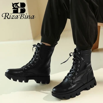 RIZABINA Women Real Leather Boots New Winter Warm Ankle Boots Women Lace Up Short Boots Fashion Casual Footwear Size 34-39
RIZABINA Women Real Leather Boots New Winter Warm Ankle Boots Women Lace Up Short Boots Fashion Casual Footwear Size 34-39