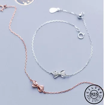 925 Sterling Silver Bowknot Shape with Zircon Stone Rose Gold Color Plated Adjustable Chain Bracelets Fine Jewelry for Women
925 Sterling Silver Bowknot Shape with Zircon Stone Rose Gold Color Plated Adjustable Chain Bracelets Fine Jewelry for Women