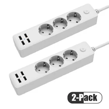 TESSAN Universal Electrical Socket EU Plug Power Strip Overload Protection with 3 AC Outltets 4 USB Ports 1.8M Extension Cord
TESSAN Universal Electrical Socket EU Plug Power Strip Overload Protection with 3 AC Outltets 4 USB Ports 1.8M Extension Cord