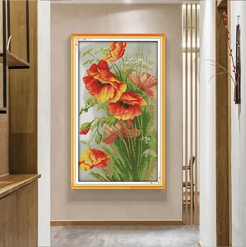 Joy Sunday Poppies cross stitch Set 11CT 14CT DMC printed canvas cartoon pattern flowers cross stitch embroidery Kits Home decor
Joy Sunday Poppies cross stitch Set 11CT 14CT DMC printed canvas cartoon pattern flowers cross stitch embroidery Kits Home decor