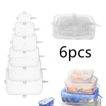 6pcs Fresh Covers Square Silicone Stretch Lids Reusable Cookware Pan Bowl Pot Food Fresh Seal Cover Transparent Cookware Parts
6pcs Fresh Covers Square Silicone Stretch Lids Reusable Cookware Pan Bowl Pot Food Fresh Seal Cover Transparent Cookware Parts
