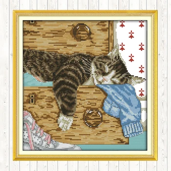 Lovely Lazy Cat Cross Stitch Package Embroidery Kits Needlework Embroidery Patterns 14ct 11ct Count Print Canvas DIY Crafts Kits
Lovely Lazy Cat Cross Stitch Package Embroidery Kits Needlework Embroidery Patterns 14ct 11ct Count Print Canvas DIY Crafts Kits