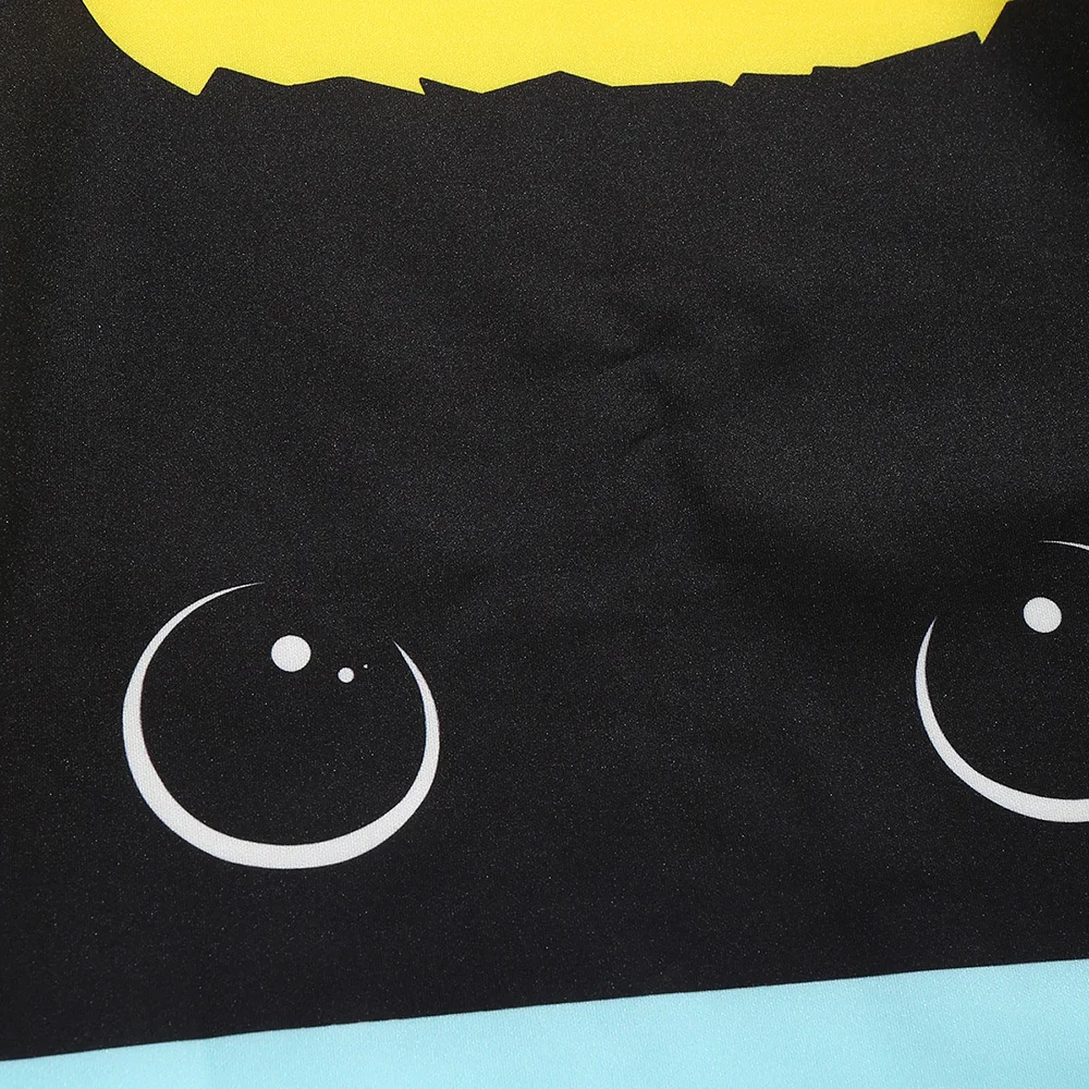 color block cat print sweatshirt