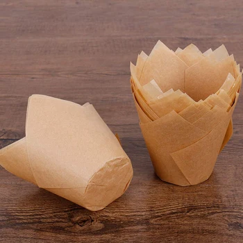 150Pcs Tulip Cupcake Liners Natural Baking Cups Muffin Paper Liner Greaseproof Wrappers for Wedding, Birthday Party, Standard Si 
150Pcs Tulip Cupcake Liners Natural Baking Cups Muffin Paper Liner Greaseproof Wrappers for Wedding, Birthday Party, Standard Si