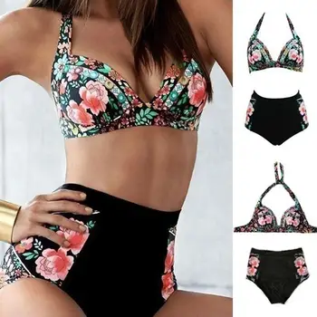 Summer Women's Floral Print Underwire Bra + High Waist Briefs Bikini Set Swimsuit
Summer Women's Floral Print Underwire Bra + High Waist Briefs Bikini Set Swimsuit