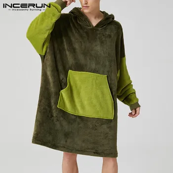 Long Sleeve Hooded Sleep Robes INCERUN Men Patchwork Bathrobes Man Loose Pocket Nightgown Warm Color Stitching Homewear S-5XL 7
Long Sleeve Hooded Sleep Robes INCERUN Men Patchwork Bathrobes Man Loose Pocket Nightgown Warm Color Stitching Homewear S-5XL 7