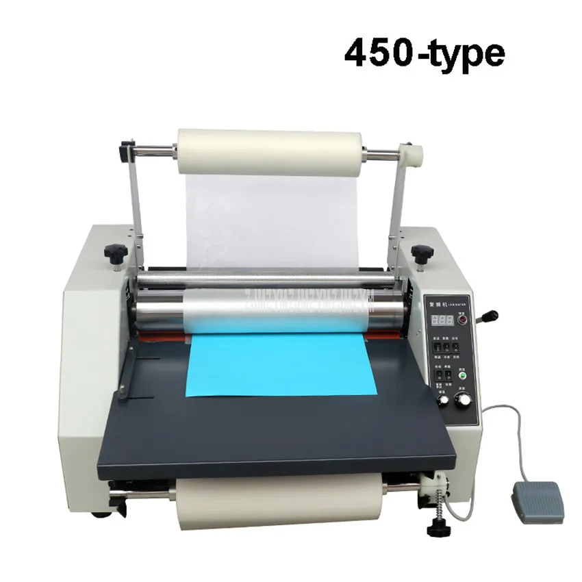 

44cm Width A3 A4 Film Laminating Machine Photo Album Paper Single/Double Side Steel Roller Automatic Cold/Hot Laminator 450-type