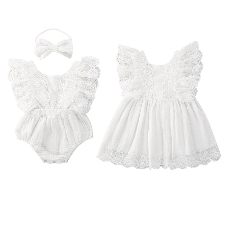 Baby Girl Clothes Newborn Baby Summer Outfit Lace Patchwork Romper / Dress Solid Color White Dress Cute Bow Sleeveless Dresses
Baby Girl Clothes Newborn Baby Summer Outfit Lace Patchwork Romper / Dress Solid Color White Dress Cute Bow Sleeveless Dresses