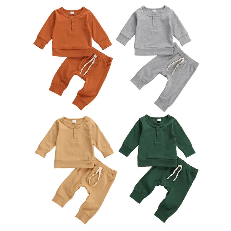 Newborn Baby Long Sleeve + Trousers Sports Suit Simple Solid Color Round Neck Drawstring Waist Spring Fall Clothing 0-18M
Newborn Baby Long Sleeve + Trousers Sports Suit Simple Solid Color Round Neck Drawstring Waist Spring Fall Clothing 0-18M