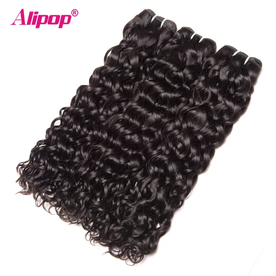 Water Wave 360 Lace Frontal Closure With Bundles Human Hair 3 Bundles With Closure Brazilian Hair Weave Bundles ALIPOP Remy (3)