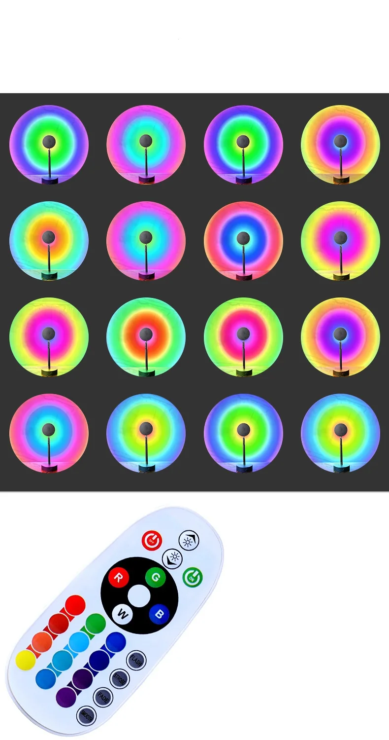 Generic Sunset Lamp APP Control 16 Colors RGB LED Projection Mood