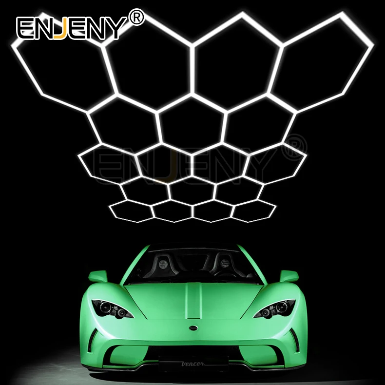 

Led Honeycomb Hexagon Hex-grid Light Ceiling Detailing Lamp Car Repair Workshop Wash Beauty Station Garage Illumination Design