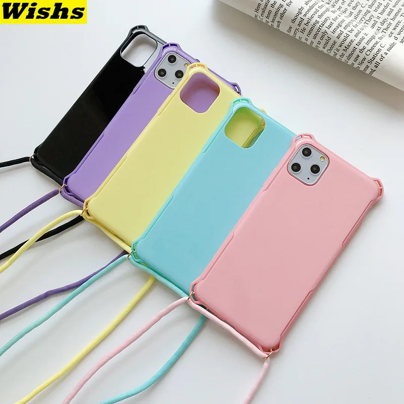 Candy Color Cord Chain Necklace Lanyard Phone Case For iPhone 11 Pro MAX XR XS MAX X 6 6s 7 8Plus Silicone Back Case For Carry
Candy Color Cord Chain Necklace Lanyard Phone Case For iPhone 11 Pro MAX XR XS MAX X 6 6s 7 8Plus Silicone Back Case For Carry
