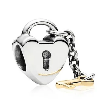 Authentic 925 Sterling Silver Bead Charm Gold Key To My Heart Lock Beads Fit Women Bracelet Bangle Diy Jewelry
Authentic 925 Sterling Silver Bead Charm Gold Key To My Heart Lock Beads Fit Women Bracelet Bangle Diy Jewelry