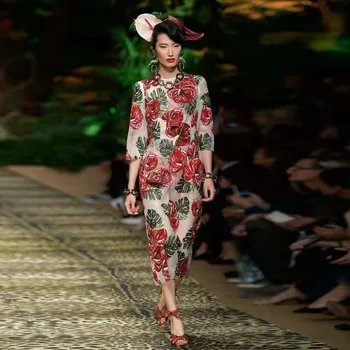 European Grand Prix 19 Autumn Show New Women's Crew Neck Sleeve Printing Waist Long Temperament Dress
European Grand Prix 19 Autumn Show New Women's Crew Neck Sleeve Printing Waist Long Temperament Dress