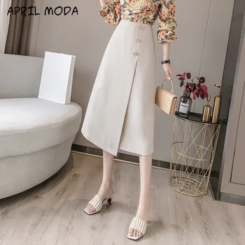 2020 Autumn Women Midi Skirts Office Lady Front Cross Korean Style High Waist Button A-Line Black Skirts Female Faldas Mujer
2020 Autumn Women Midi Skirts Office Lady Front Cross Korean Style High Waist Button A-Line Black Skirts Female Faldas Mujer