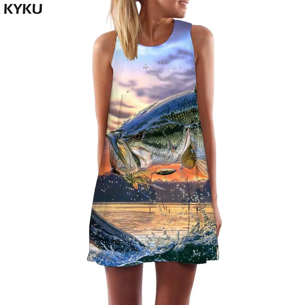 KYKU Brand Fish Dress Women Animal Ladies Dresses Ocean 3d Print Waves Tank Womens Clothing Casual Ladies Cool Fashion
KYKU Brand Fish Dress Women Animal Ladies Dresses Ocean 3d Print Waves Tank Womens Clothing Casual Ladies Cool Fashion