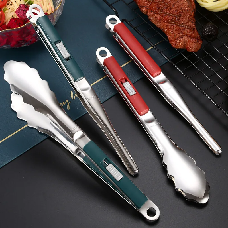2 Styles Stainless Steel Barbecue Grill Tongs Slide Button Bread Buffet Non-Stick Clamp Food Cooking Clip Kitchen Accessories
2 Styles Stainless Steel Barbecue Grill Tongs Slide Button Bread Buffet Non-Stick Clamp Food Cooking Clip Kitchen Accessories