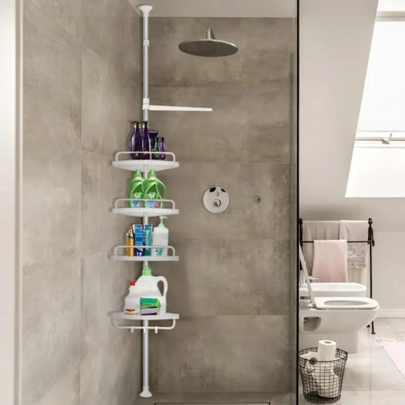 Stainless Steel Bathroom Triangle Rack Telescopic Adjustable Shelf Hardware 4-layer No Drilling Shower Organizer HWC | Обустройство