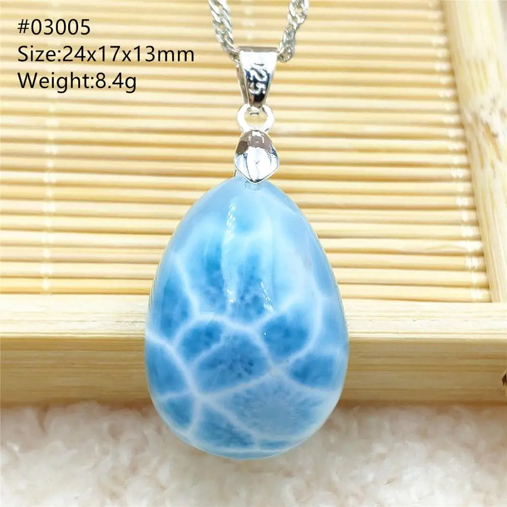 Ожерелье из натурального голубого ларимара высшего качества подвеска в форме