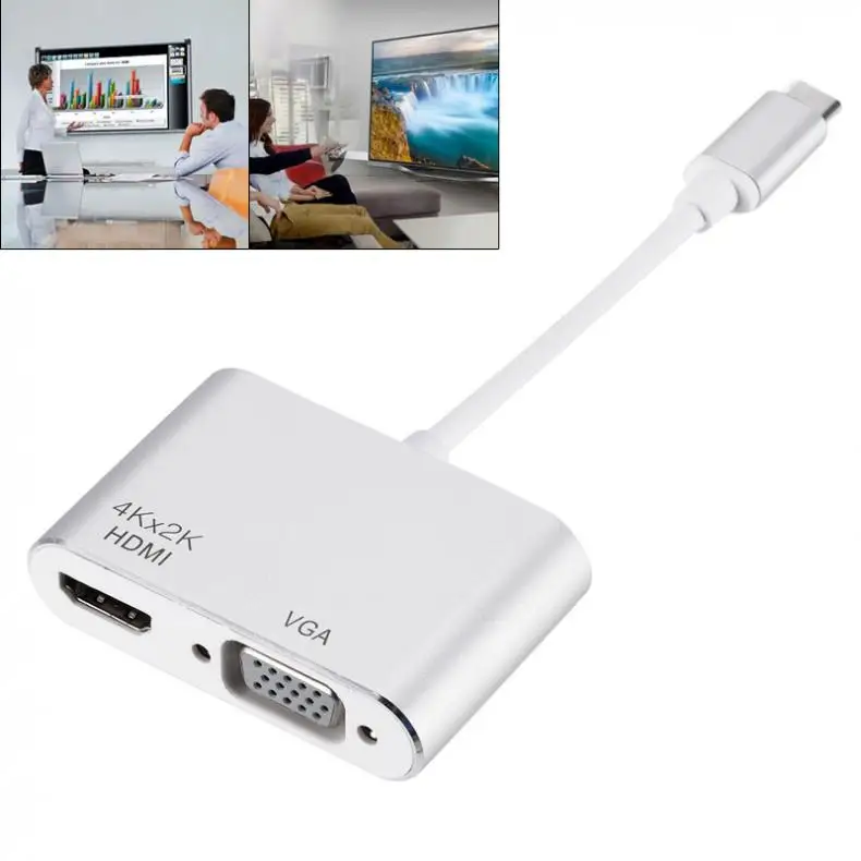 Two in One Sliver Portable TypeC to HDMI / VGA Adapter Support TypeC Enabled Devices to HDMI / VGA Enabled Devices for Laptops
Two in One Sliver Portable TypeC to HDMI / VGA Adapter Support TypeC Enabled Devices to HDMI / VGA Enabled Devices for Laptops