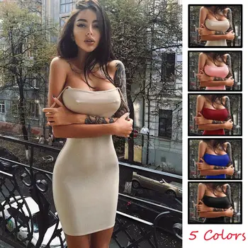 Female Spaghetti Strap Stretchy Package Hip Bodycon Solid Color Basic Classic Mini Dress Short Club Dress
Female Spaghetti Strap Stretchy Package Hip Bodycon Solid Color Basic Classic Mini Dress Short Club Dress