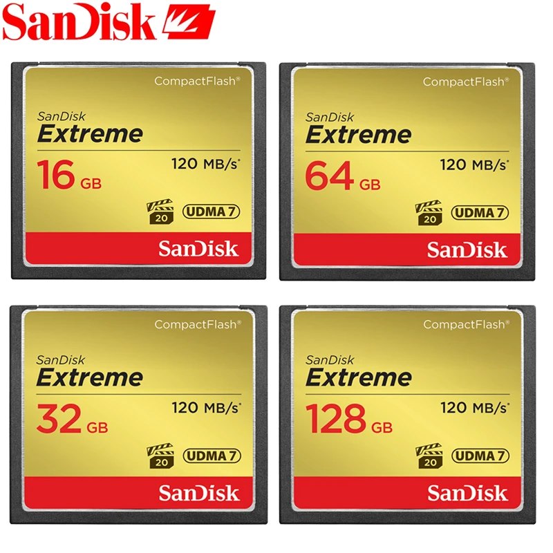 Двойной Флеш-накопитель SanDisk Micro SD карты Карта памяти CompactFlash 32GB 64GB 128GB карта CF VPG-20