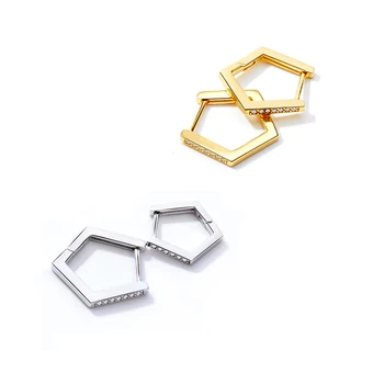 GHIDBK 925 Sterling Silver Cubic Zirconia Hoop Earring Minimalist Hollow Geometrical Polygon CZ Earring Tiny Earring 
GHIDBK 925 Sterling Silver Cubic Zirconia Hoop Earring Minimalist Hollow Geometrical Polygon CZ Earring Tiny Earring