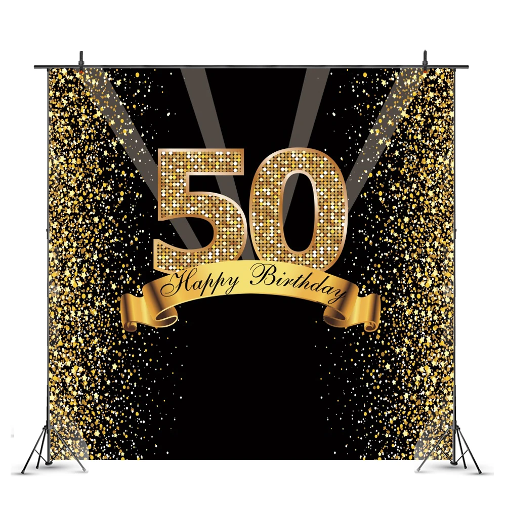 Golden 50th Photography Backdrop Happy Birthday Party Light Dots Photo Background Decoration Studio Prop Banner
Golden 50th Photography Backdrop Happy Birthday Party Light Dots Photo Background Decoration Studio Prop Banner