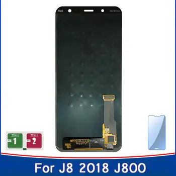 New Super AMOLED LCD For SAMSUNG LCD J800 J8 2018 Adjustable Brightness Display Touch Screen Digitizer Parts