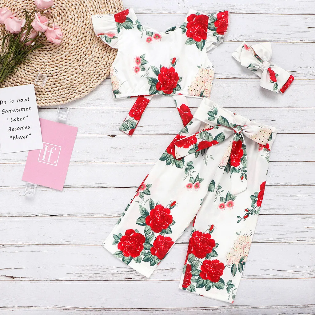Clothes Set Toddler Newborn Baby Girl Off Shoulder Backless Floral Bandage Crop Tops Bow Pants Hairband Outfit Summer Cute Cloth
Clothes Set Toddler Newborn Baby Girl Off Shoulder Backless Floral Bandage Crop Tops Bow Pants Hairband Outfit Summer Cute Cloth